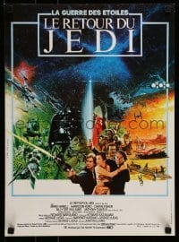 5p696 RETURN OF THE JEDI French 15x21 '83 George Lucas classic, different Michel Jouin sci-fi art!