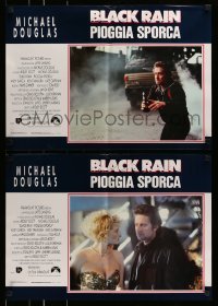 5p764 BLACK RAIN set of 8 Italian 17x25 pbustas '89 Ridley Scott, Michael Douglas in Japan!