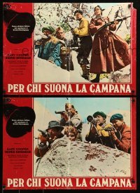5p819 FOR WHOM THE BELL TOLLS set of 3 Italian 18x26 pbustas R70s Gary Cooper & Bergman!