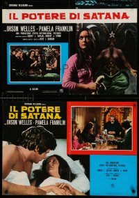 5p799 NECROMANCY set of 6 Italian 18x26 pbustas '74 Orson Welles, occult horror!