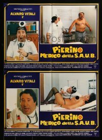 5p783 PIERINO MEDICO DELLA SAUB set of 8 Italian 19x27 pbustas '81 Giuliano Carnimeo, wacky!