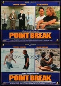 5p814 POINT BREAK set of 4 Italian 19x26 pbustas '91 Keanu Reeves & Patrick Swayze!