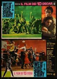 5p816 WEST SIDE STORY set of 4 Italian 18x27 pbustas R68 Academy Award winning classic musical!