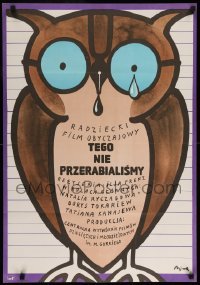 5p308 ETO MY NE PROKHODILI Polish 23x33 '76 Ilya Frez, artwork of crying owl by Jerzy Flisak!