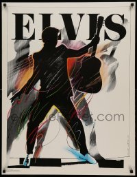 5p289 ELVIS PRESLEY Polish 26x34 '85 cool different art of the King by Roslaw Szaybo!