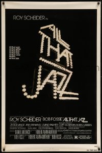 5r040 ALL THAT JAZZ 1sh '79 Roy Scheider, Jessica Lange, Bob Fosse musical, title in lights!