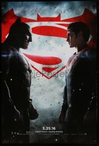 5r090 BATMAN V SUPERMAN teaser DS 1sh '16 Ben Affleck and Henry Cavill in title roles facing off!