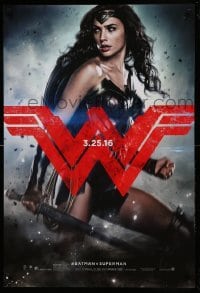 5r094 BATMAN V SUPERMAN teaser DS 1sh '16 great image of sexiest Gal Gadot as Wonder Woman!