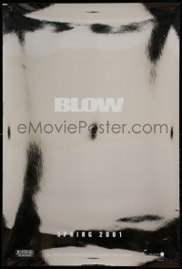5r122 BLOW foil heavy stock teaser 1sh '01 Johnny Depp & Cruz in cocaine biography, dated design!