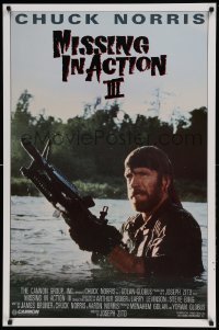 5r136 BRADDOCK: MISSING IN ACTION III int'l 1sh '88 great image of Chuck Norris w/ M-60 machine gun