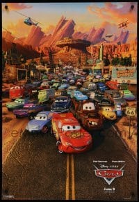5r153 CARS advance 1sh '06 Walt Disney Pixar animated automobile racing, great cast image!