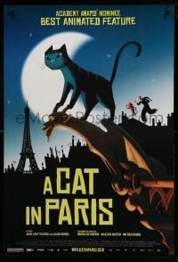 5r159 CAT IN PARIS 1sh '10 Une vie de chat, cool art of feline & Eiffel Tower!