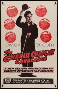 5r166 CHARLIE CHAPLIN CAVALCADE 1sh R40s The Fireman, Behind the Screen, cool art of Chaplin!