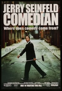 5r193 COMEDIAN advance 1sh '02 great image of Jerry Seinfeld walking across street with microphone!