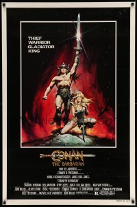 5r197 CONAN THE BARBARIAN advance 1sh '82 Arnold Schwarzenegger & sexy Sandahl Bergman by Casaro!