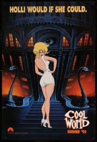 5r200 COOL WORLD teaser 1sh '92 cartoon art of Kim Basinger as Holli, she would if she could!