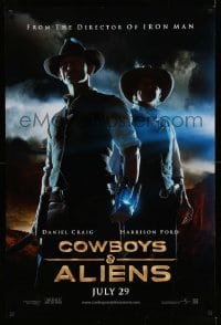 5r202 COWBOYS & ALIENS teaser DS 1sh '11 July style, cool image of Daniel Craig & Harrison Ford!