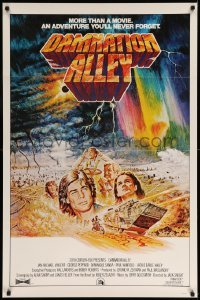 5r215 DAMNATION ALLEY 1sh '77 Jan-Michael Vincent, artwork of cool vehicle by Paul Lehr!