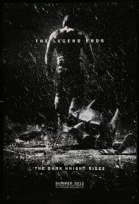5r224 DARK KNIGHT RISES teaser DS 1sh '12 Tom Hardy as Bane, cool image of broken mask in the rain!