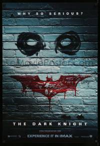 5r218 DARK KNIGHT IMAX teaser 1sh '08 why so serious? cool graffiti image of the Joker's face!
