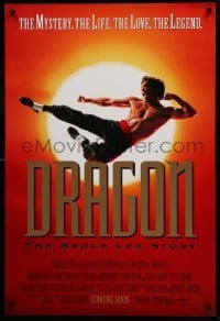 5r248 DRAGON: THE BRUCE LEE STORY advance 1sh '93 Bruce Lee bio, Jason Scott Lee, Lauren Holly!