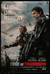 5r259 EDGE OF TOMORROW teaser DS 1sh '14 2014 style, Tom Cruise & Emily Blunt, live, die, repeat!
