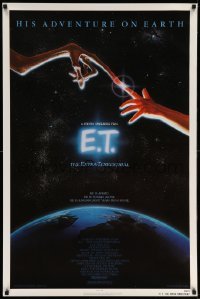 5r256 E.T. THE EXTRA TERRESTRIAL 1sh '83 Drew Barrymore, Spielberg, Alvin art, continuous release!