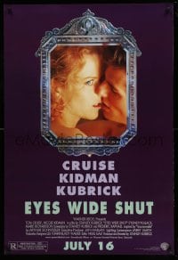 5r283 EYES WIDE SHUT advance DS 1sh '99 Kubrick, Tom Cruise & Nicole Kidman reflected in mirror!