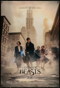 5r286 FANTASTIC BEASTS & WHERE TO FIND THEM teaser DS 1sh '16 Yates, J.K. Rowling, Ezra Miller!
