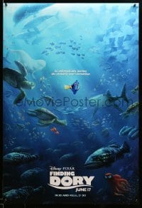 5r296 FINDING DORY advance DS 1sh '16 Disney & Pixar, Ellen DeGeneres, image of cast underwater!