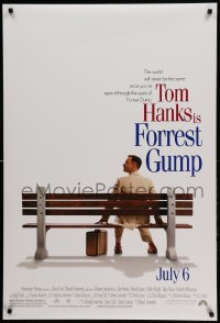 5r310 FORREST GUMP advance DS 1sh '94 classic image of Tom Hanks sitting on bench, Robert Zemeckis!