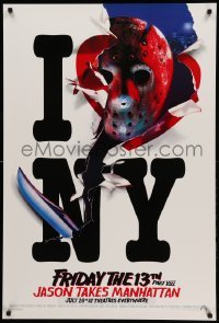 5r318 FRIDAY THE 13th PART VIII recalled teaser 1sh '89 Jason Takes Manhattan, I love NY in August!