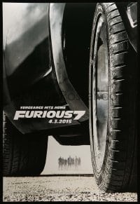5r323 FURIOUS 7 teaser DS 1sh '15 Jason Statham, Dwayne Johnson, Vin Diesel, close up image of car!