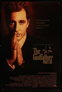5r336 GODFATHER PART III int'l DS 1sh '90 best image of Al Pacino, directed by Francis Ford Coppola!