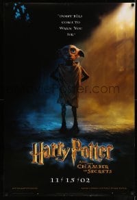 5r371 HARRY POTTER & THE CHAMBER OF SECRETS teaser DS 1sh '02 Dobby has come to warn you!