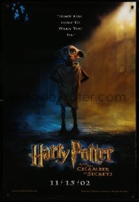 5r370 HARRY POTTER & THE CHAMBER OF SECRETS teaser 1sh '02 Dobby has come to warn you!