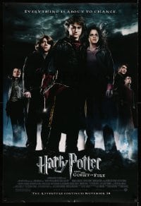 5r372 HARRY POTTER & THE GOBLET OF FIRE advance DS 1sh '05 Daniel Radcliffe, Emma Watson, Grint!