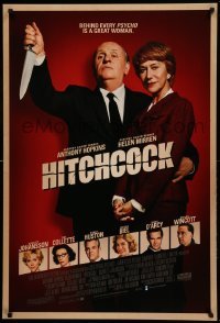5r397 HITCHCOCK DS 1sh '12 Anthony Hopkins in title role w/knife, Helen Mirren!