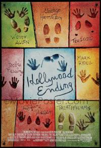 5r403 HOLLYWOOD ENDING DS 1sh '02 Woody Allen, concrete shoe & hand imprints of main cast!
