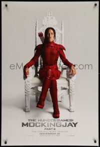 5r420 HUNGER GAMES: MOCKINGJAY - PART 2 teaser DS 1sh '15 image of Jennifer Lawrence in red outfit!