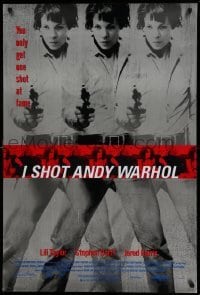 5r426 I SHOT ANDY WARHOL 1sh '96 cool multiple images of Lili Taylor pointing gun!
