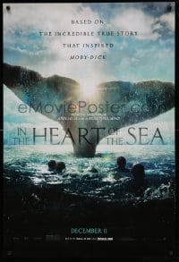 5r438 IN THE HEART OF THE SEA teaser DS 1sh '15 December style, Ron Howard, huge whale tail!