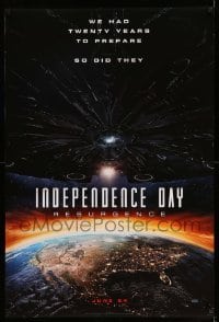5r446 INDEPENDENCE DAY RESURGENCE style A teaser DS 1sh '16 Monroe, King, spaceship over earth!