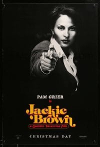 5r458 JACKIE BROWN teaser 1sh '97 Quentin Tarantino, cool image of Pam Grier in title role!