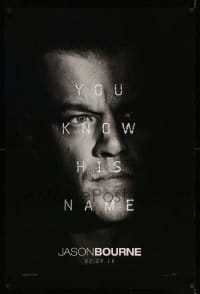 5r465 JASON BOURNE teaser DS 1sh '16 great super close-up image of Matt Damon in the title role!