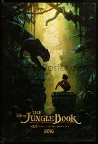 5r467 JUNGLE BOOK teaser DS 1sh '16 great image of Mowgli with Shere Khan and Kaa!