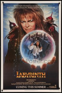 5r492 LABYRINTH teaser 1sh '86 Jim Henson, Chroney art of Bowie & Connelly, glossy finish!