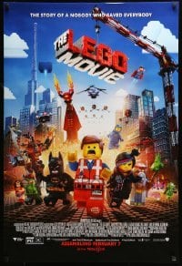 5r508 LEGO MOVIE advance DS 1sh '14 the story of a nobody who saved everybody!