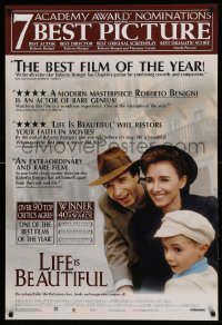 5r513 LIFE IS BEAUTIFUL DS 1sh '98 Roberto Benigni's La Vita e bella, Nicoletta Braschi, reviews!