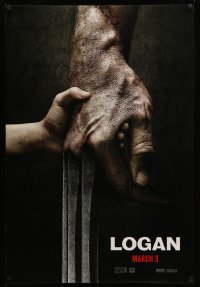 5r528 LOGAN style A revised teaser DS 1sh '17 Jackman in the title role as Wolverine, claws out!